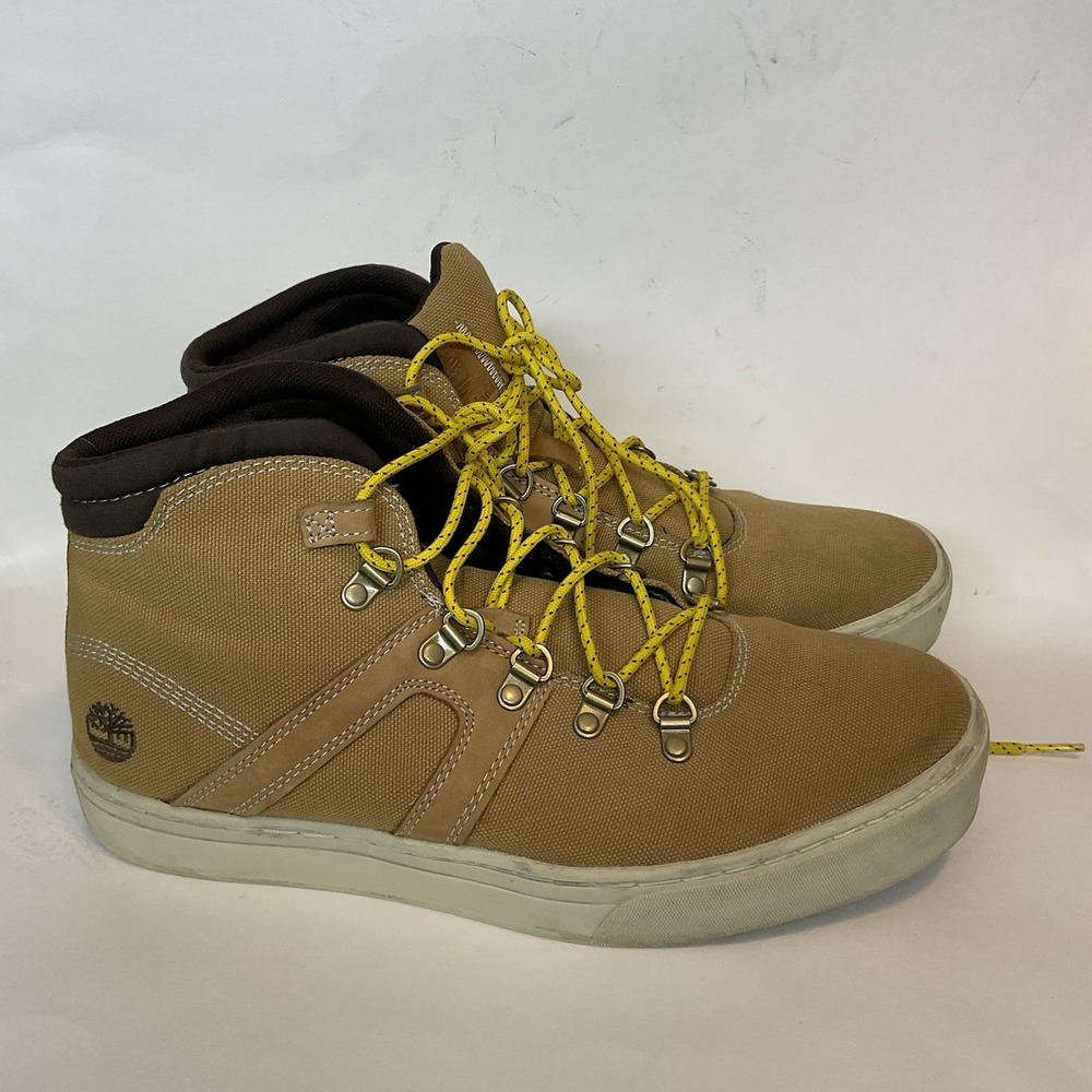 Timberland Euro Hiker Mustard Canvas Boots A1HK5 Men`s Size 9,5 Ortholite